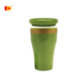 The factory customized 15oz ceramic green coffee Mug with lid